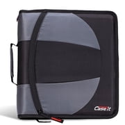 The Dual 2-in-1 Zipper Binder - Two 1.5 Inch D-Rings - Includes Pencil Pouch - Multiple Pockets - 600 Sheet Capacity - Comes with Shoulder Strap - Jet Black Dua