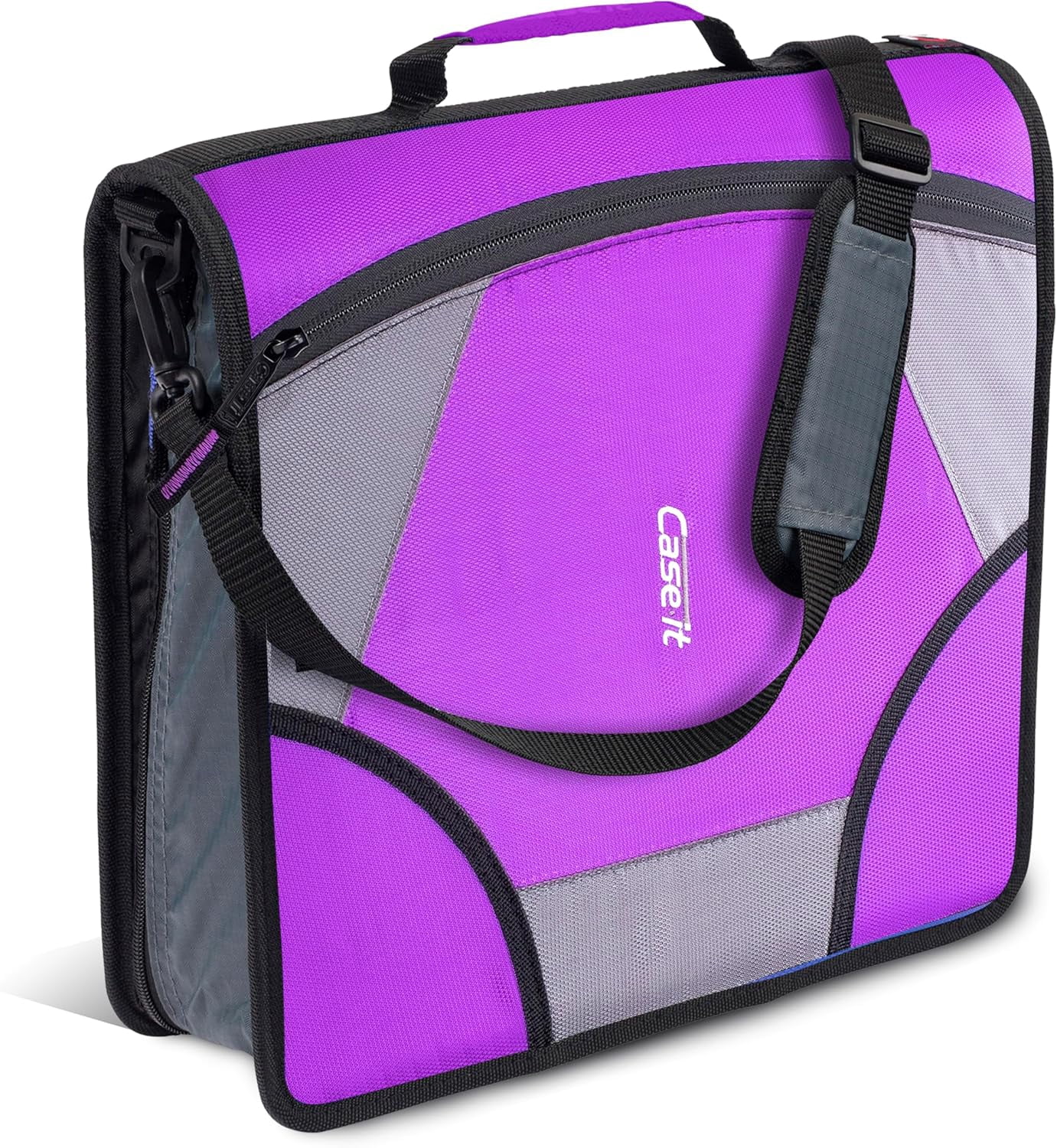 Case it King Size Mighty Zip Tab Binder, 3 Rings, 4