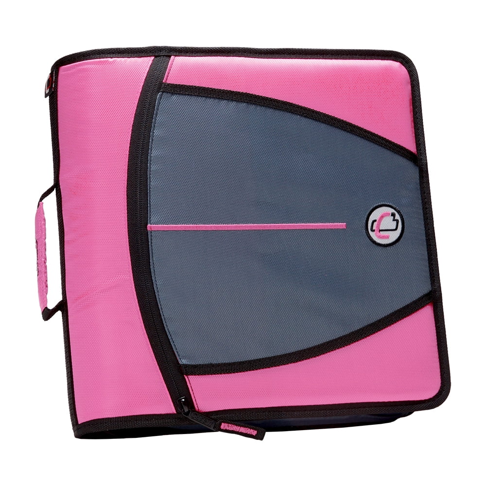 Case It Open Tab 3 ring binder Notebook Organizer 2 inch New Pink and Black