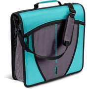 Case-it The Mighty Zip Tab Zipper Binder - 3 Inch O-Rings - 5 Color Tab Expanding File Folder - Multiple Pockets - 600 Page Capacity - Includes Shoulder Strap - D-146-SMT