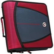 Case-it The Mighty Zip Tab Zipper Binder - 3 Inch O-Rings - 5 Color Tab Expanding File Folder - Multiple Pockets - 600 Sheet Capacity - Comes with Shoulder Strap - Red D-146