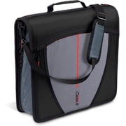 Case-it Mighty Zip Tab Zipper Binder, 3" O-Ring with 5-Color tabs, Expanding File Folder and Shoulder Strap and Handle, D-146-JBK Jet Black