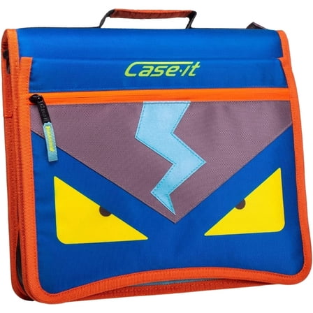 Case-it Monster Eye 2" O Zipper Binder w/Removable 5 Tab Expanding File, Nave Blue (M-276-ME Navy Blue)