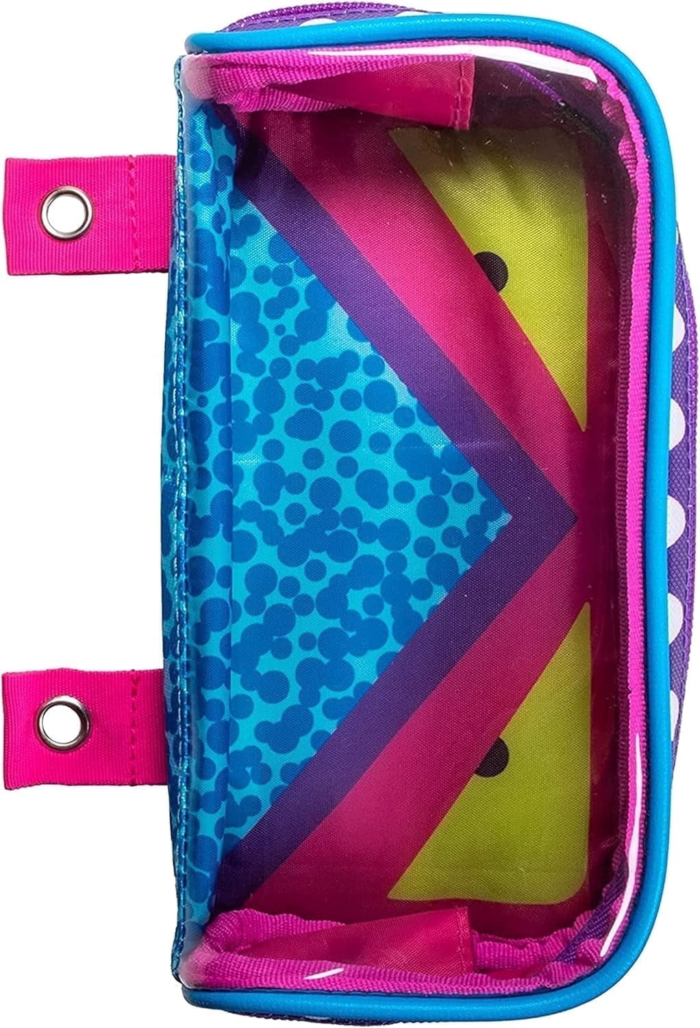 Case-it PLP-150-CLR-ME Monster Eye Clear Window Zipper Pencil Case with Grommets, 2 x 4 x 8.3 Inches, Magenta