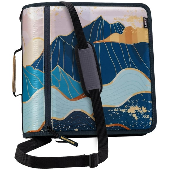 Case-it Printed Mighty Zip Tab 3-inch Zipper Binder, with Expanding Folder, 3-Ring, New Condition