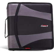 Case It 2-Inch Dual D-Ring Zipper Binder, 4 Inch Capacity, Black, DUAL-301-Black