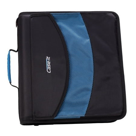 Case-it The Dual, Two 1.5 inch D-Ring Zip Binder, Dual-121-a, Sky Blue, New Condition, Each