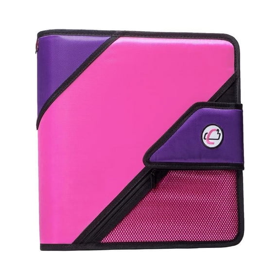 Case It 2" Open Tab O-Ring Velcro Binder with 5-Subject Expanding File , Purple, S-826-A