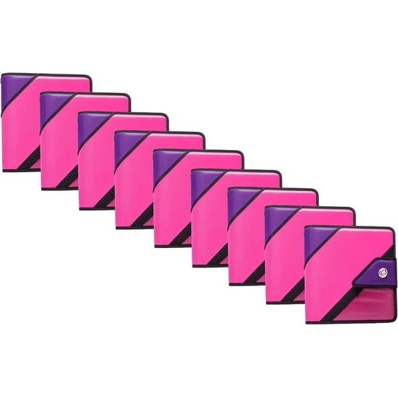 Case-it The Open Tab Binder - 2 Inch O-Rings - 5 Color Tab Expanding File Folder - Multiple Pockets - 400 Sheet Capacity - Pink S-826-A (9 Pack)