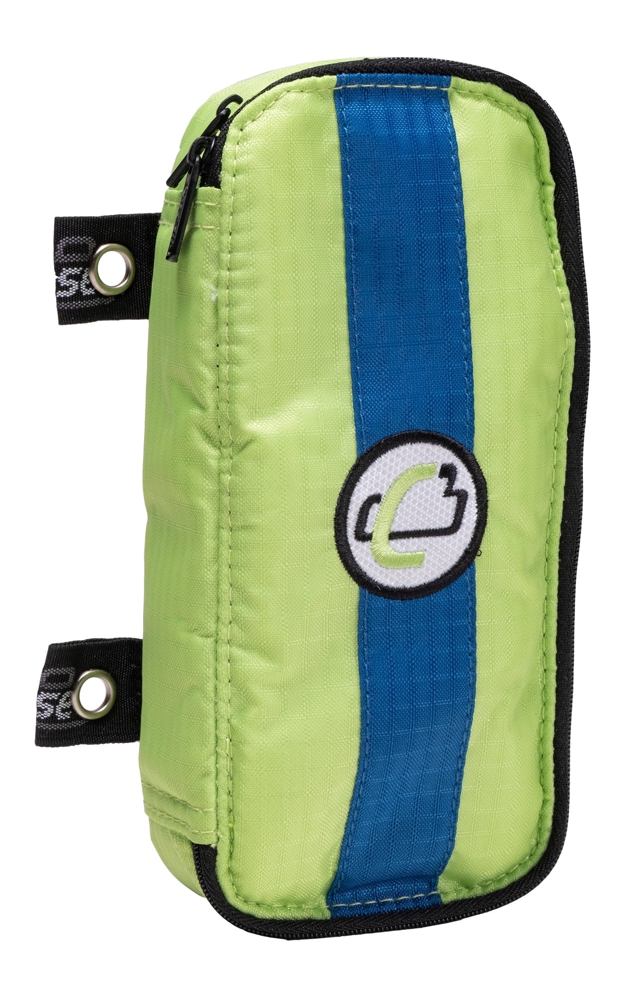 Caseit The Pouch Zippered Pencil Case with Grommets, Lime Green/Blue