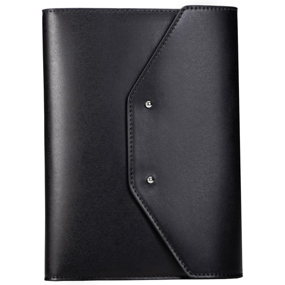 Case-it Tycoon Mini Padfolio Portfolio with Letter Size Writing Pad, Tri Fold Snap Closure, Black (Pad-37-MI)