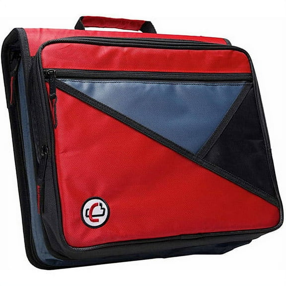 Case•it, Universal, 2" O-Ring Zipper Binder, with 13" Tablet Pouch, Assembled Product Height 13", Red, LT-007