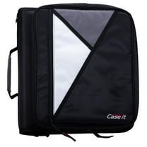 Case-it Universal 2-inch 3-Ring Zipper Binder, Holds 13-inch Laptop, Black, LT-007-BLK, assembled product height 13.11",