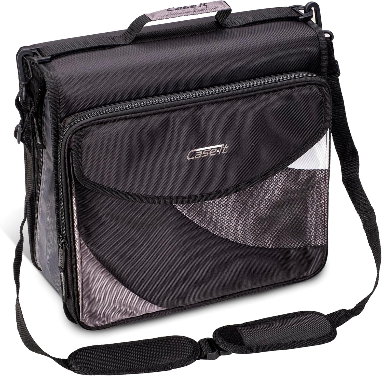 Case-it Universal Dual Binder Pack, 2 Set of 2” D-Ring Dual, W/Removable File Folder Hold Down Pages, Backpack Style Straps, Padded Laptop Pocket, Front Flap Pocket, Laptop Storage