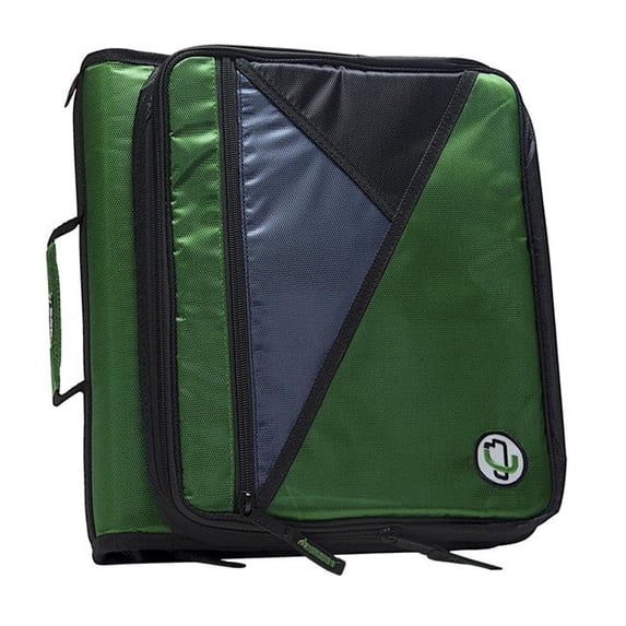 Case It 1593831 Universal Laptop Zipper Binder with O-Ring, Kelly Green - 2 in.