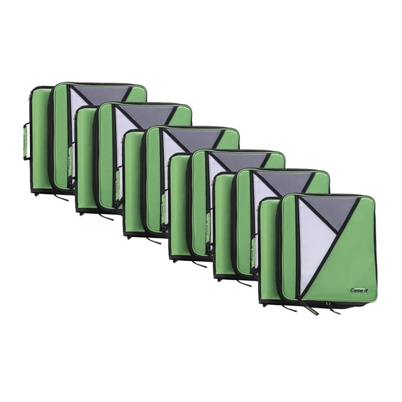 Case-it Universal Zipper Binder | 2-Inch O-Rings, 13-Inch Laptop/Tablet Padded Pocket, 400 Sheet Capacity, Multiple Storage Pockets & Shoulder Strap | Office Organizer | LT-007 Canopy Green