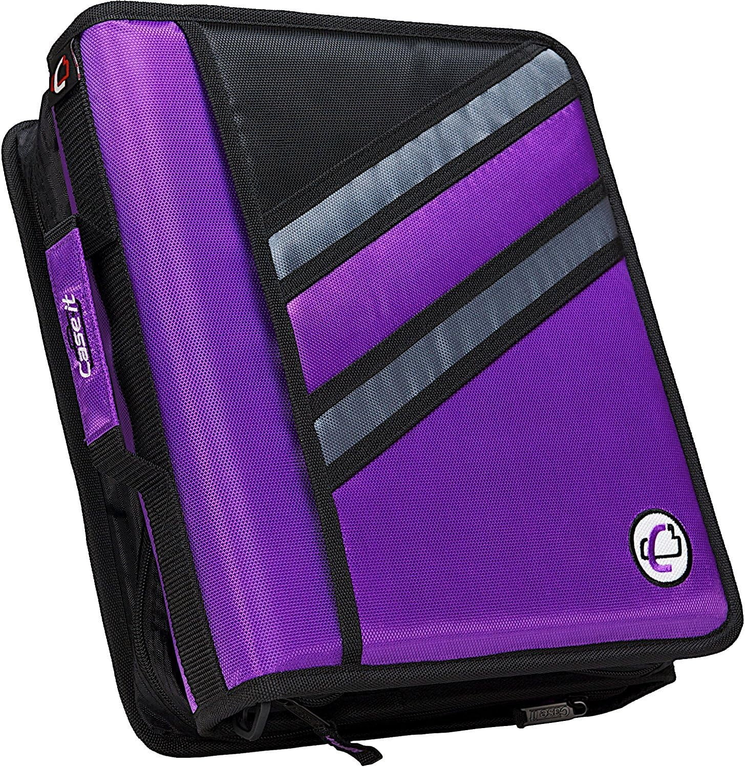 Case-it Z-Binder Two-in-One 1.5-Inch D-Ring Zipper Binders, Purple (Z-176-PUR)