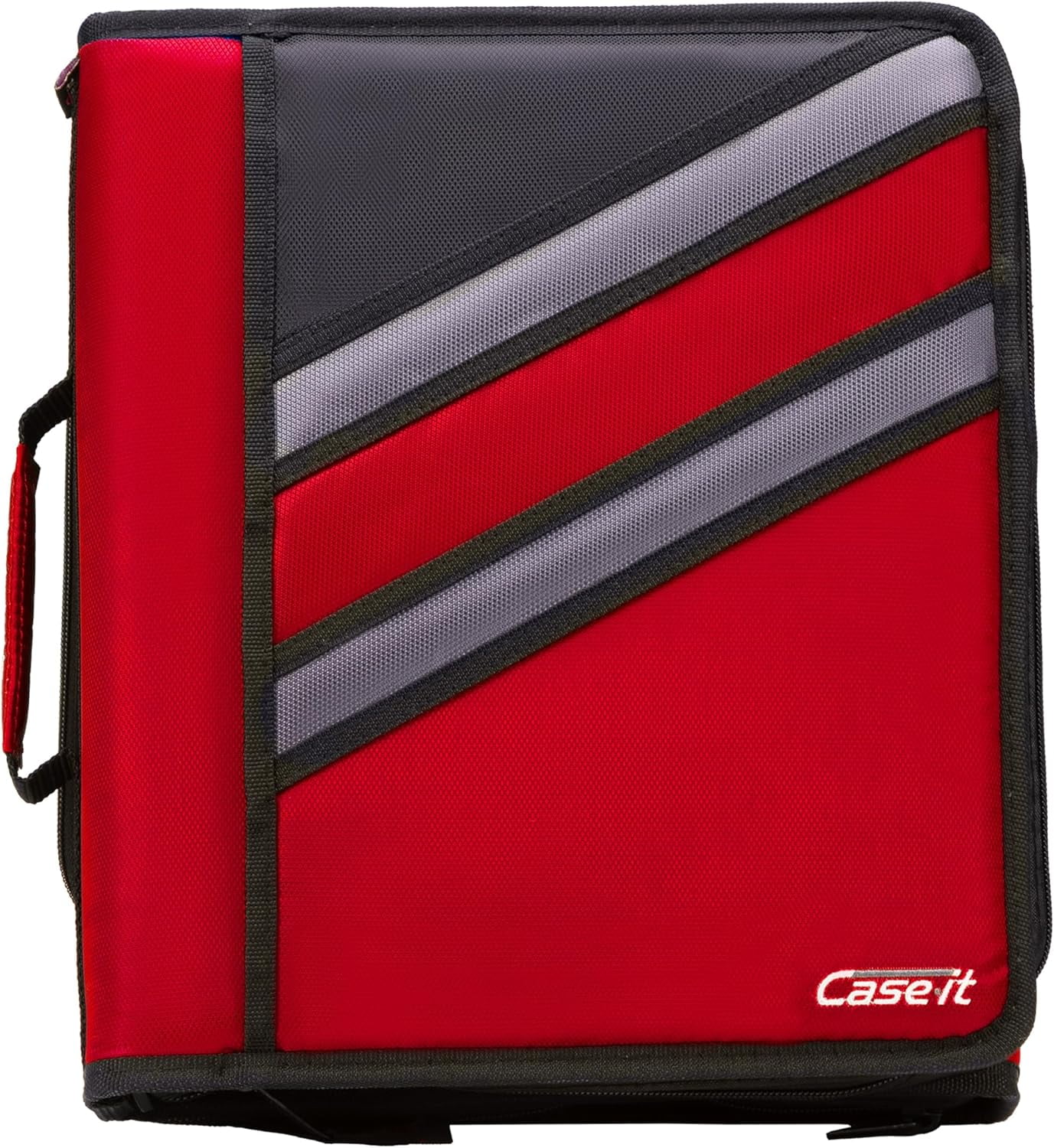 Case-it Z-Binder Two-in-One 1.5-Inch D-Ring Zipper Binders, Red