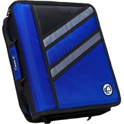 Case-it The Z Shape Zipper Binder - Two Binders in One - Double Sided 1.5 Inch D-Ring - Multiple Pockets - 500 Page Capacity - Comes with Shoulder Strap, Blue Z-176