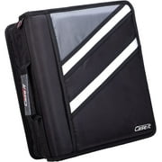 Case-it The Z Shape Zipper Binder - Two Binders in One - Double Sided 1.5 Inch D-Ring - Multiple Pockets - 500 Page Capacity - Comes with Shoulder Strap, Jet Black Z-176