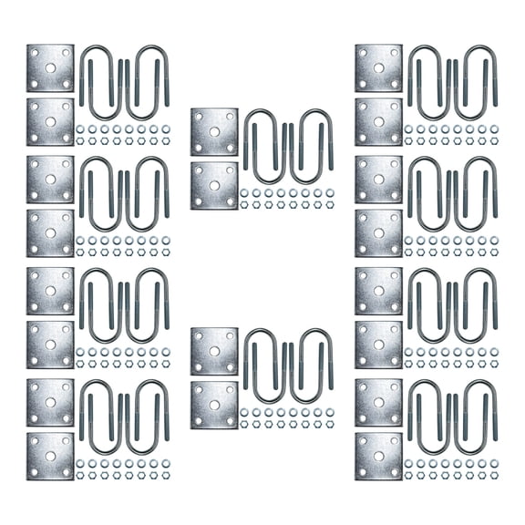 Case of 10 1/4" Trailer U-bolt Kits for 1 3/4" Tube 2000 lb Axles