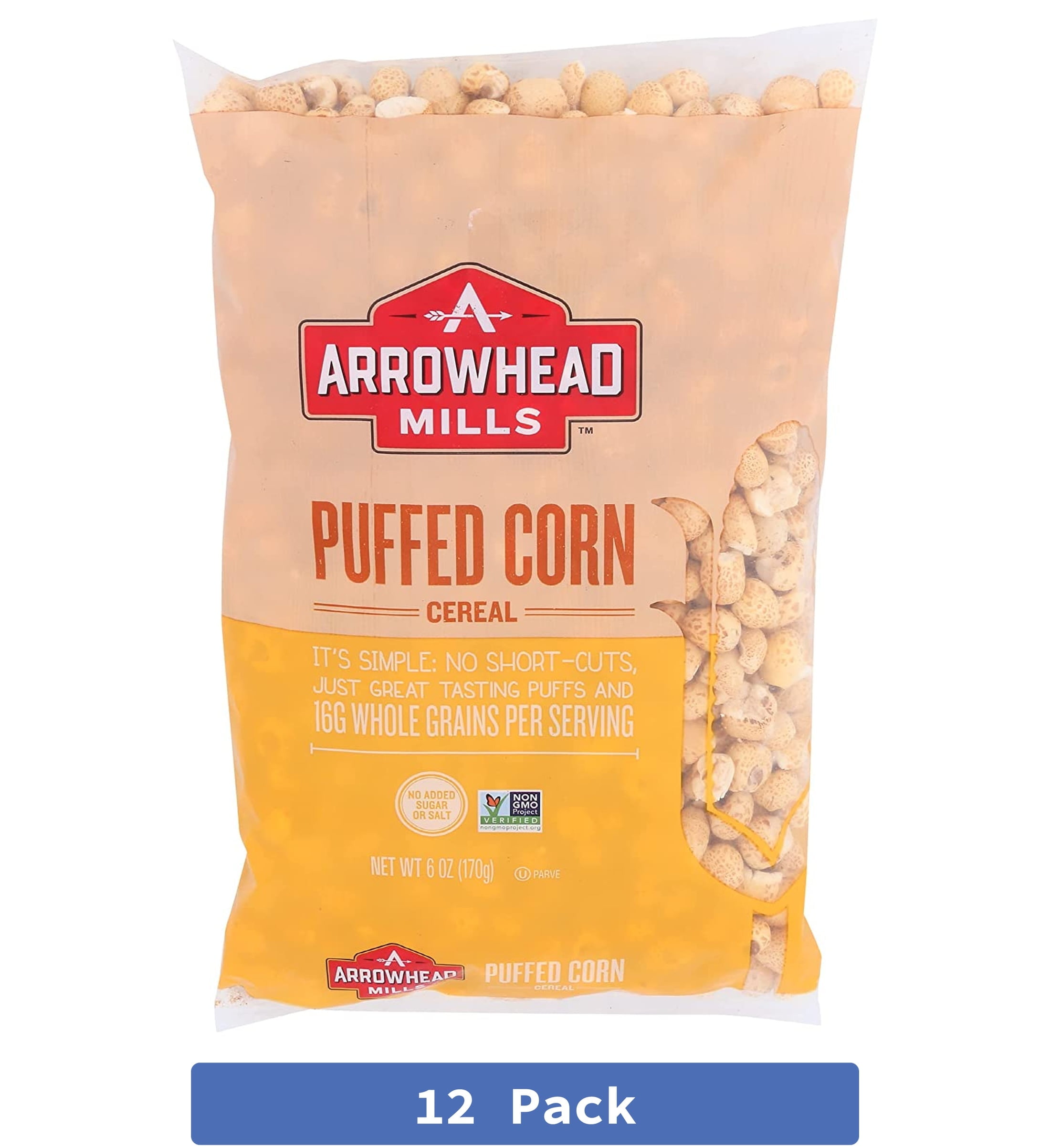 (Case of 12 ) Arrowhead Mills - All Natural Puffed Corn Cereal - 6 oz.