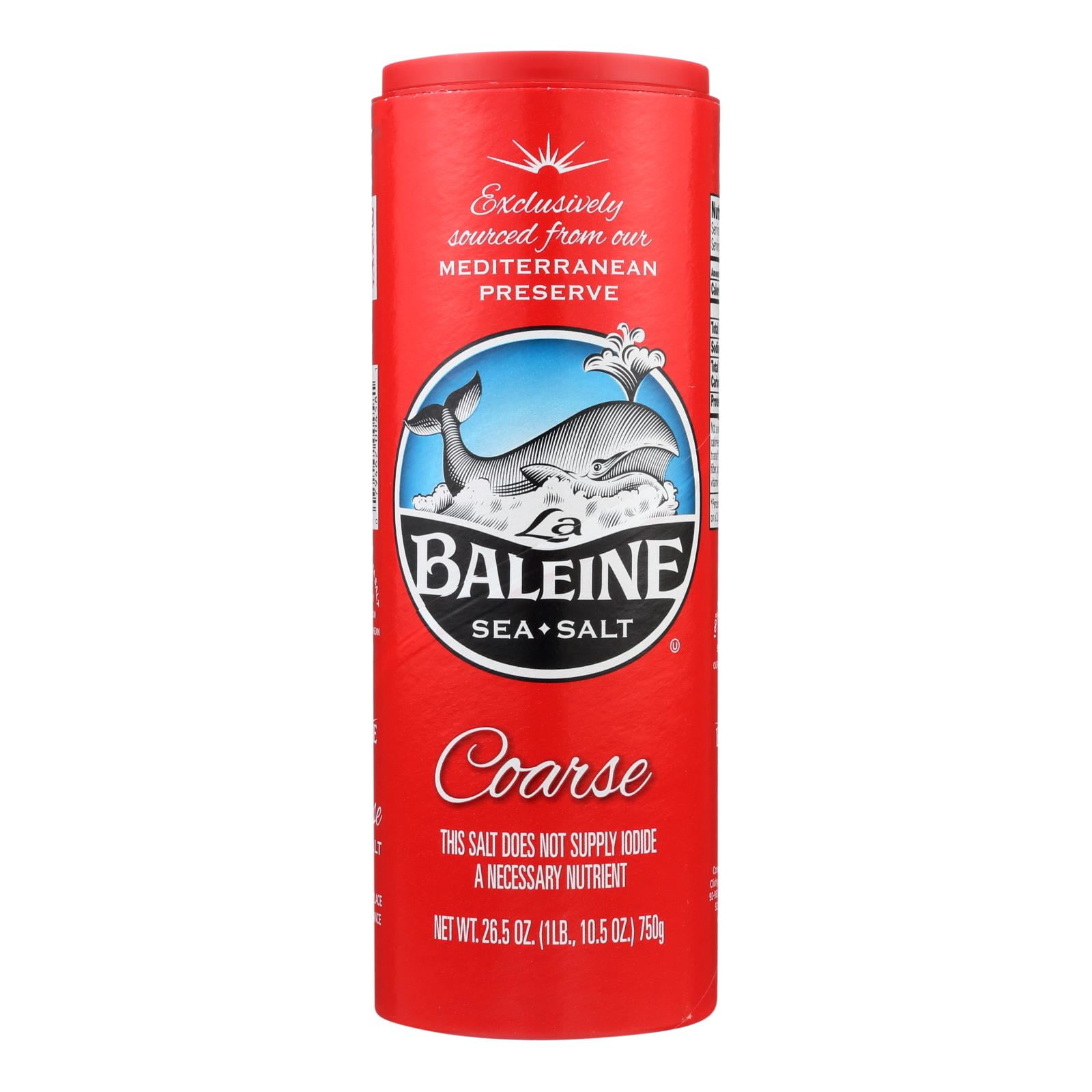 La Baleine Sea Salt Coarse (Red), 26 OZ, 12 Pack