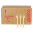 [Case of 1200] Natural Bamboo Disposable Forks Biodegradable and Eco