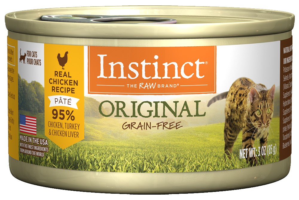 (Case of 24) Instinct Original Grain-Free Real Chicken Recipe Natural Wet Canned Cat Food by Nature's Variety, 3 oz. Cans - image 1 of 9