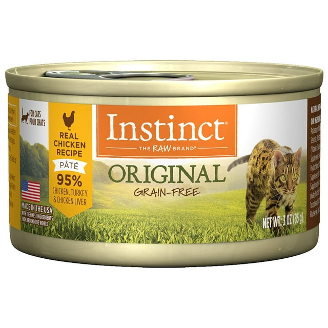 (Case of 24) Instinct Original Grain-Free Real Chicken Recipe Natural Wet Canned Cat Food by Nature's Variety, 3 oz. Cans