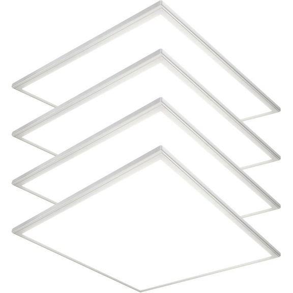 Premium Backlit 2ft x 2ft Flat Panel LED Ceiling Light Fixture - 4 Pack, 30W, 4000 Lumens, 5000K - Energy-Efficient, Easy to Install Ceiling Lights for Commercial and Residential Spaces