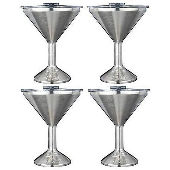 Case of 4 - ORCCHATINI, 8OZ Stainless Steel Martini Glasses4