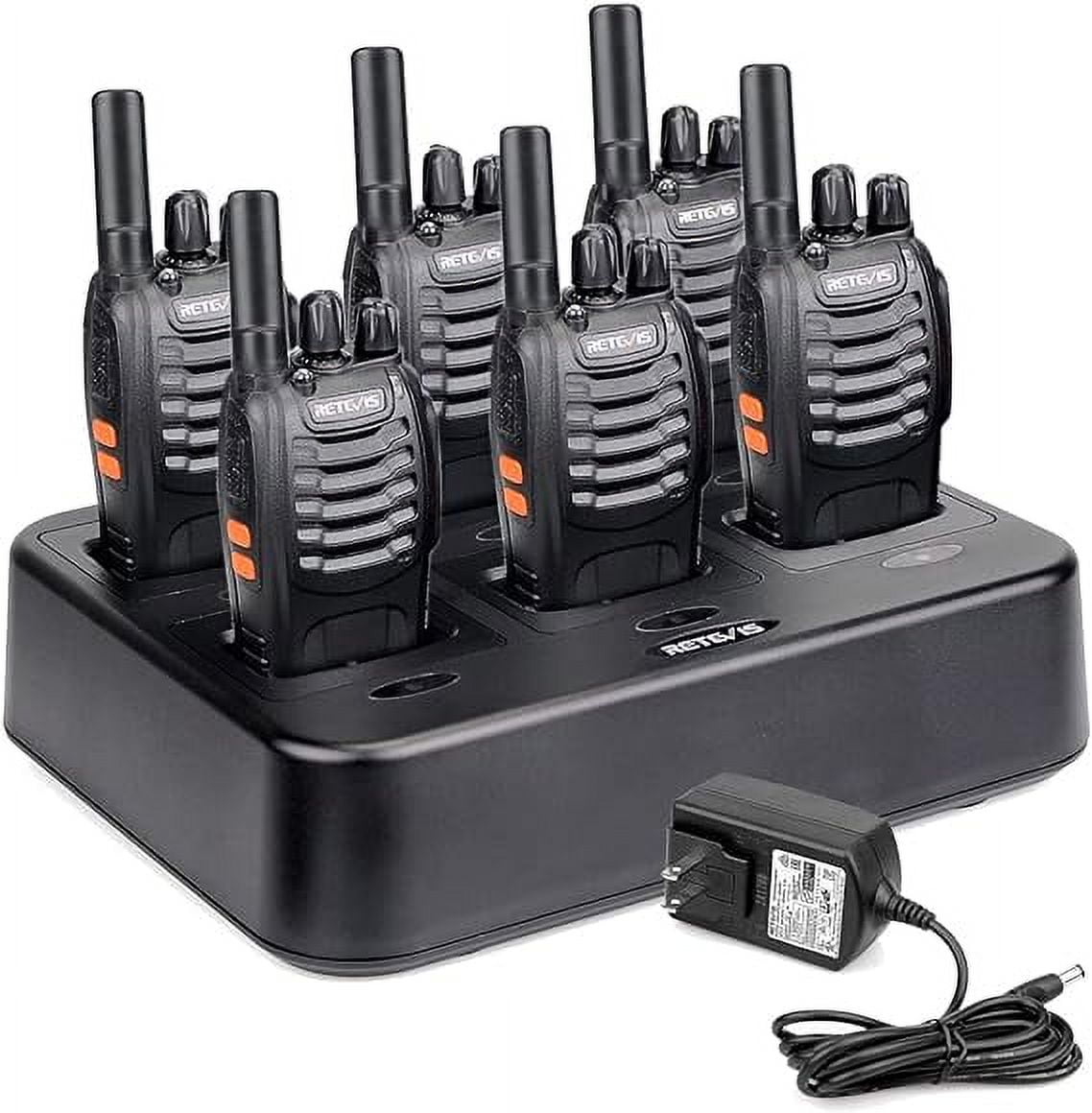  Retevis RT68 Walkie Talkies for Adults, 2 Way Radios Long  Range, Hands Free, 1200mAh Battery, Portable Walkie Talkie Rechargeable  with USB Charging Base, for Hunting Road Trip Hiking Family (4 Pack) 