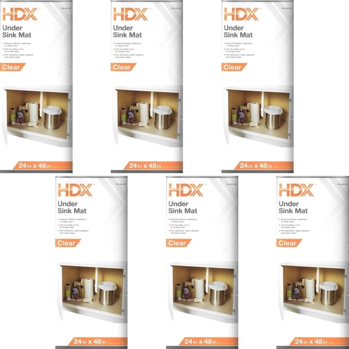 Case of 6 - HDX Under Sink Mat Shelf/Drawer Liner (24" x 48") Can Cut to Any Custom Size