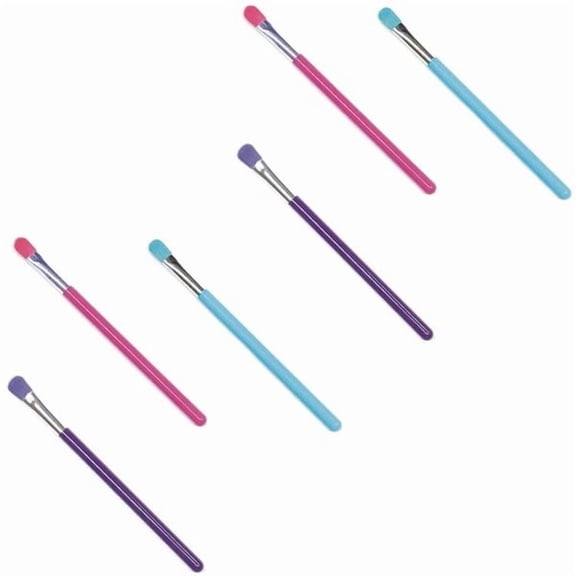 Case of 6 - Modesa Eye Shadow Brush (5") Aqua Blue, Purple, and Pink