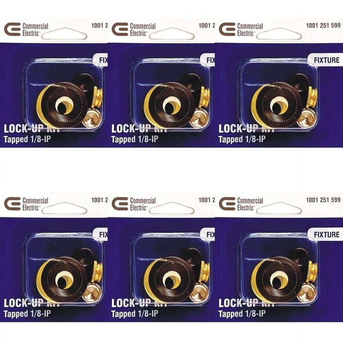 Case of 6 - Tapped 1/8-IP Lock Up Kit for Ceiling Light Glass Shade ...