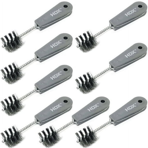 Case of 8 - HDX 1" Heavy-Duty Fitting Brush (1" ID) High-Carbon Steel Bristles