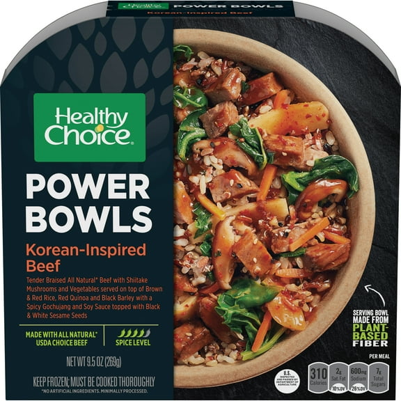 Case of 8, Healthy Choice, Power Bowls Korean-Inspired Beef, 9.5 ounce
