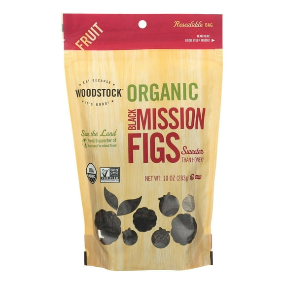 (Case of 8 )Woodstock Organic Black Mission Figs - 10 oz.