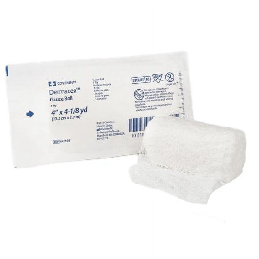 Case of 96 - Dermacea Fluff Bandage Roll Gauze, 3-Ply 4 Inch X 4-1/10 Yard, Roll Shape, Sterile