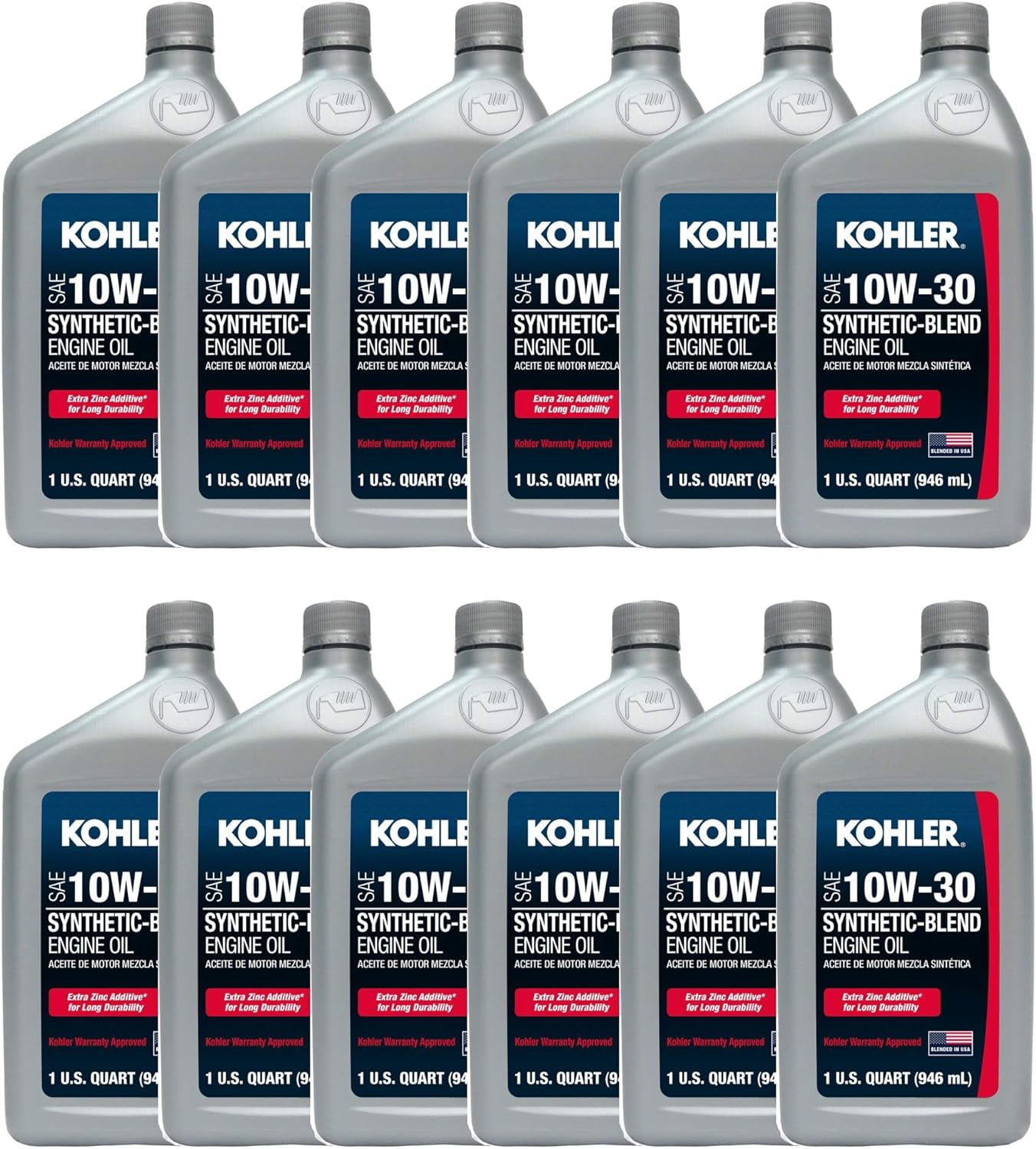 Case of Kohler Synthetic Blend Universal 10W-30 Oil - 25 357 64-S, 2535764-S, 2535764S