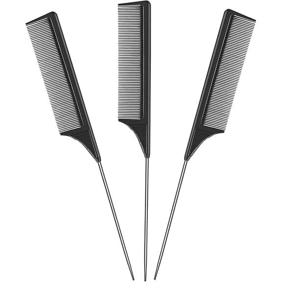 Case pack salon hair comb, pin tail comb, stainless steel, anti-static tail comb, partition comb, home curling comb