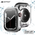 thumbnail image 1 of Case with Screen Protector for Apple Watch Series 9/8/7 41mm AYAMAYA Waterproof Shockproof Case with Tempered Glass - Clear, 1 of 6