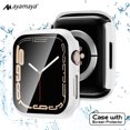 thumbnail image 1 of Case with Screen Protector for Apple Watch Series 9/8/7 41mm AYAMAYA Waterproof Shockproof Case with Tempered Glass - Electroplate Silver, 1 of 6