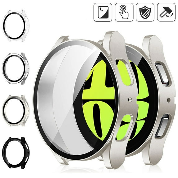 Case with Screen Protector for Samsung Galaxy Watch 6 40mm AYAMAYA Waterproof Shockproof Case with Tempered Glass - Starlight