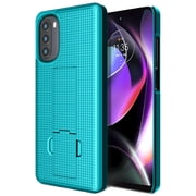 Case with Stand for Moto G 5G 2022, Nakedcellphone [Grid Texture] Slim Hard Shell Phone Protector Cover with Kickstand Motorola XT2213 Series