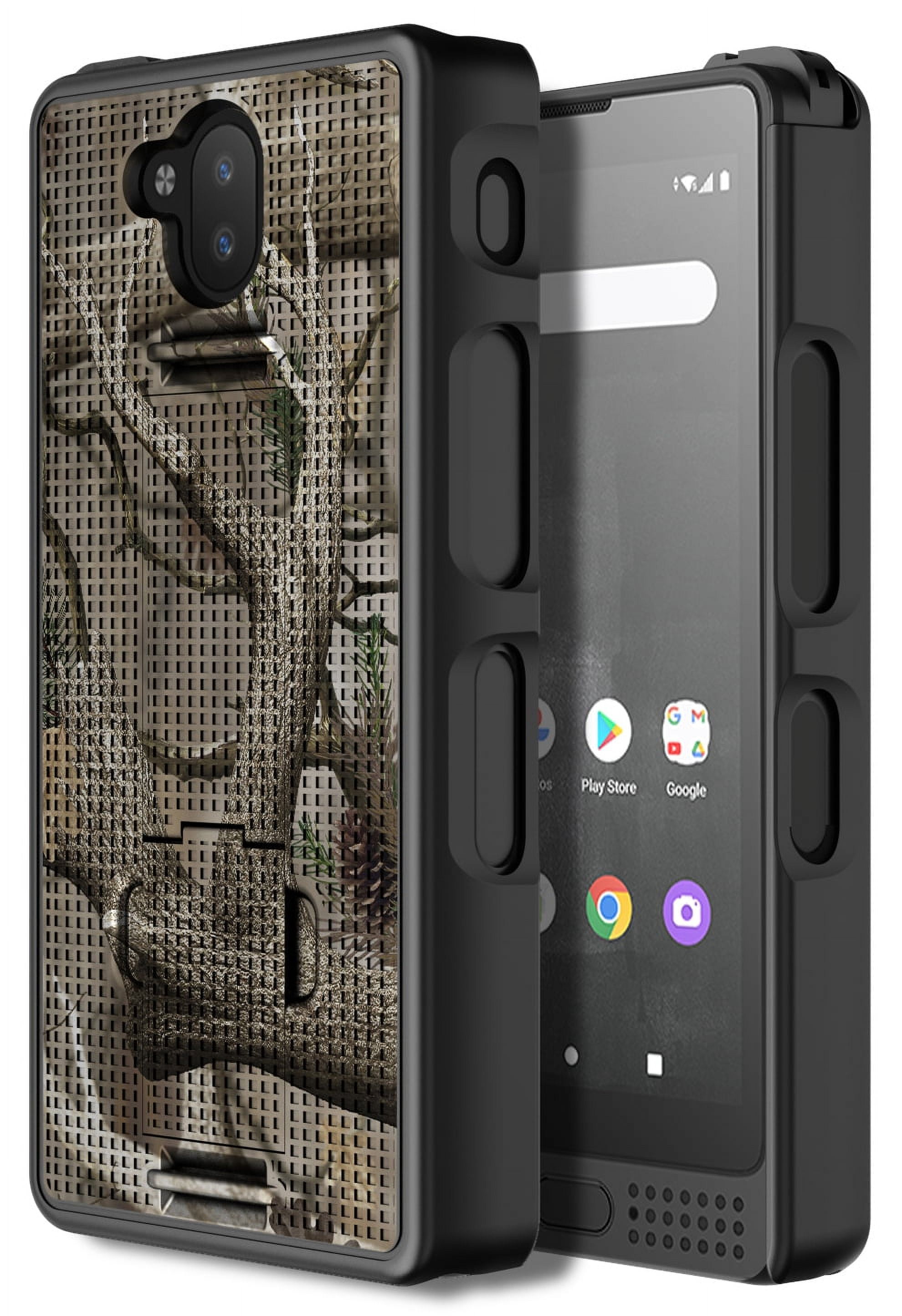 Case with Stand for Sonim XP10 5G, Nakedcellphone [Grid Texture] Slim ...
