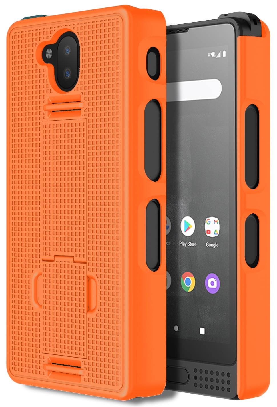 Case with Stand for Sonim XP10 5G, Nakedcellphone [Grid Texture] Slim ...