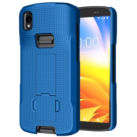 Case with Stand for Zebra TC22 TC27 Mobile Computer Scanner, Nakedcellphone Textured Slim Hard Shell Protector Cover with Kickstand - Cobalt Blue