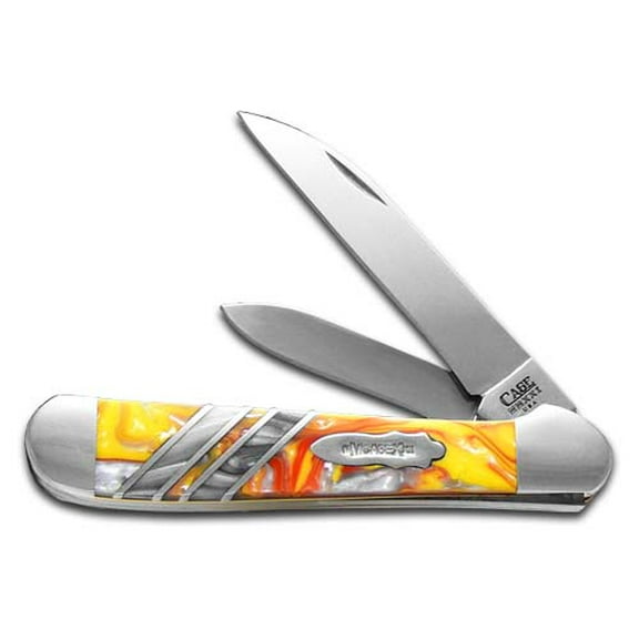 Case xx Knives Copperhead Vault Collection Fire in the Box & Ivory Quartz Corelon Stainless Pocket Knife